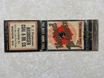 AF239 Matchbook Cover H. J. Rasmussen Coal & Oil Co. Madison Wisconsin WI