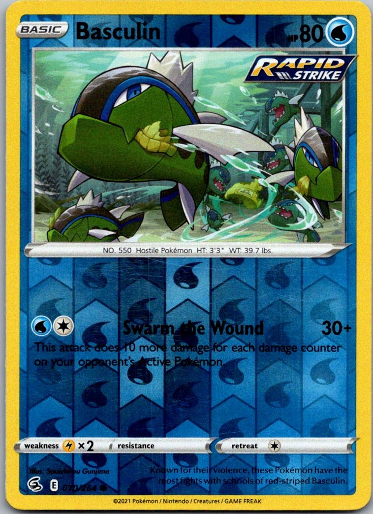 Basculin 070/264 Common Fusion Strike Pokemon Reverse Holo Near Mint
