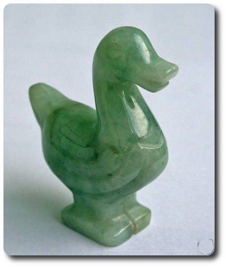 Canard en jadéite de Birmanie 177,50 cts pour décoration de salon feng shui