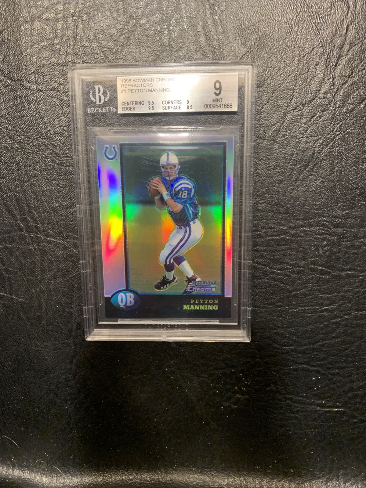 1998 Bowman Chrome Peyton Manning #1 Refractor (RC) BGS 9
