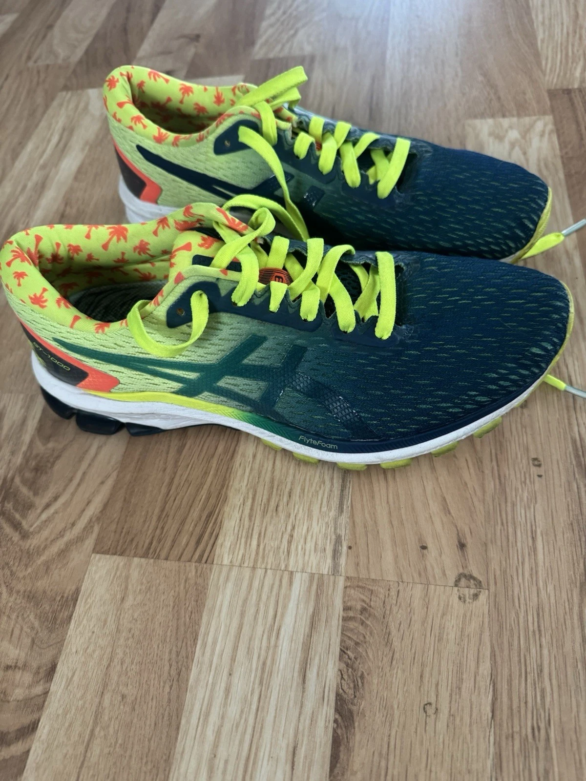 Asics GT 1000 9 Uomo Taglia 9.5 Sicurezza Giallo Blu Mako Palme Us intime Ottimeioni