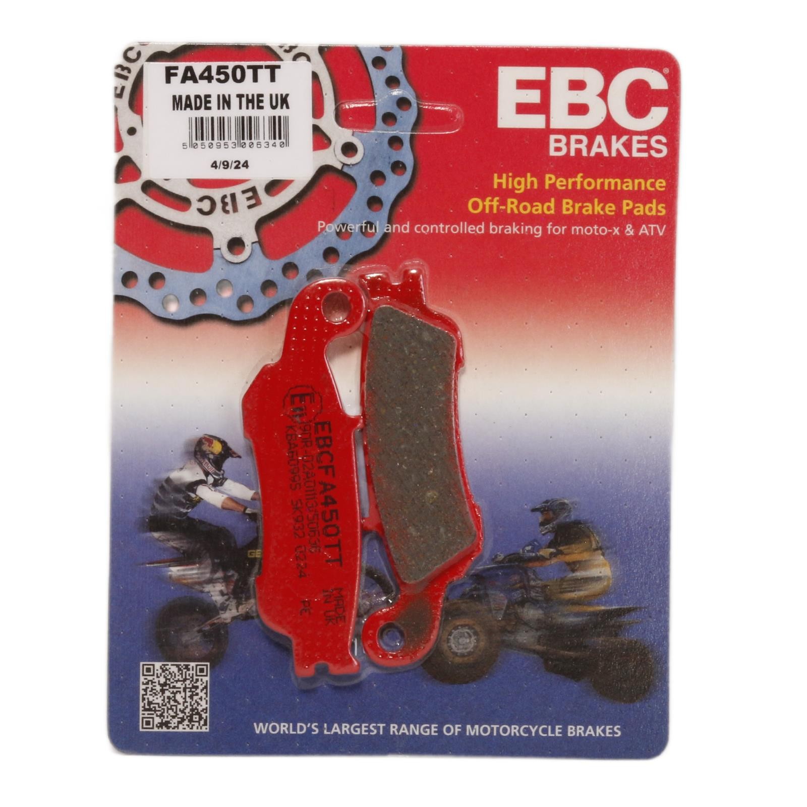 EBC Front FA450TT Enduro/MX Carbon TT Brake Pad Yamaha YZ 450 F 08-19