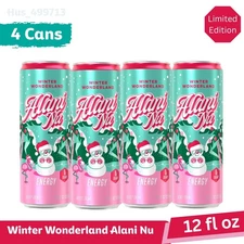 Alani Energy Drink Nu Winter Wonderland Limited Edition 12 oz Set Of 4 Cans