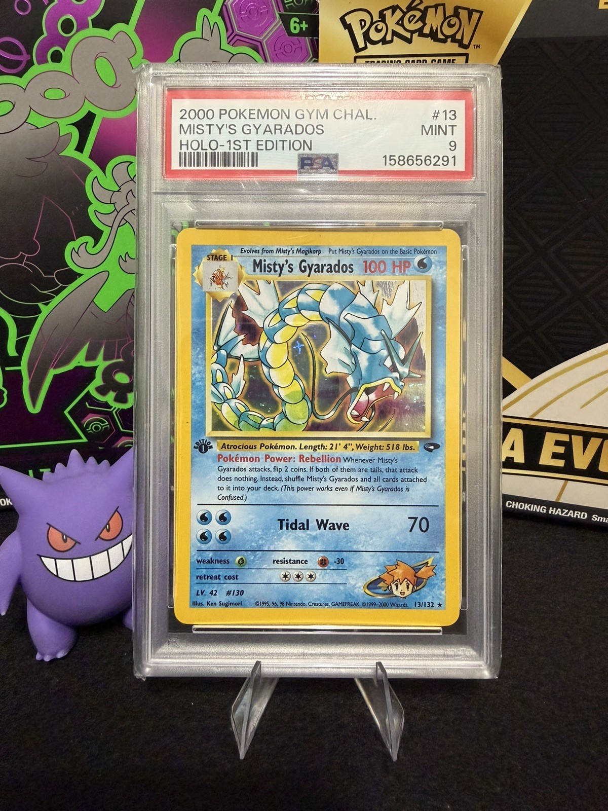 Misty's Gyarados Gym Challenge Holofoil Card 13/132 PSA 9 Pokemon 1st Edition 