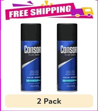  2 pack Consort Unscented Extra Hold Hair Spray for Men, 8.3 oz., Shine Enhanci