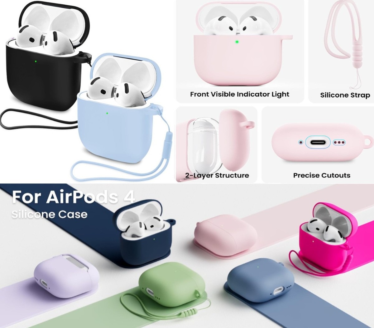 Silicone Case Pro Airpods Cover For Apple AirPods 4th Gen Cover