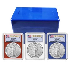 Presale - 2026 (W) $1 American Silver Eagle 3pc Set PCGS MS70 FS Flag Label Red