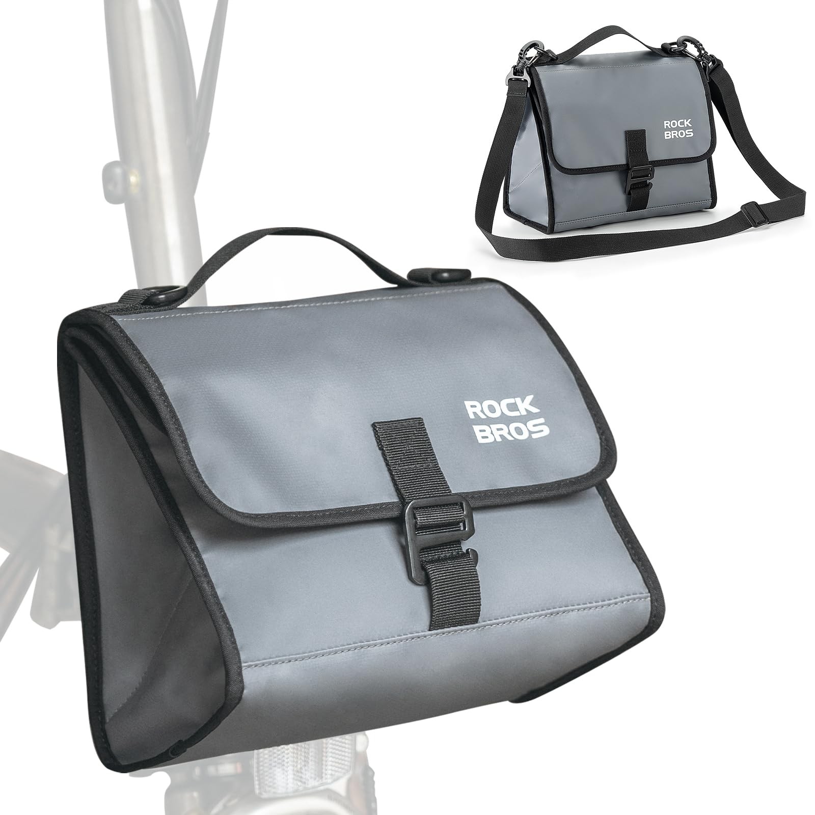 Sacoche avant isotherme pour Brompton noir 7L étanche avec fixation support bloc