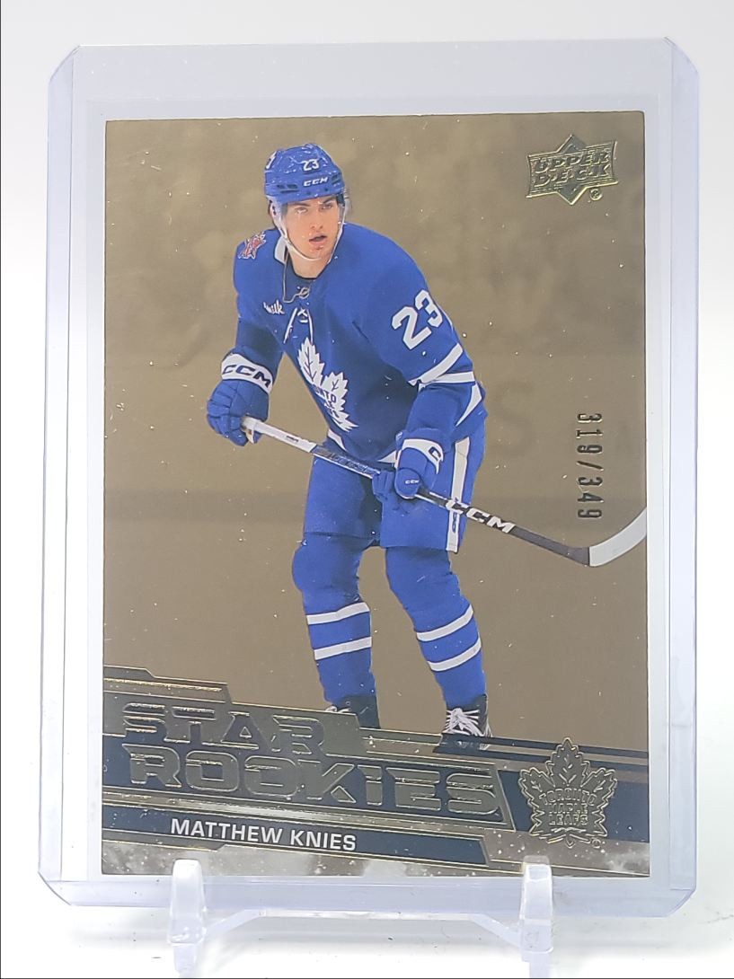 MATTHEW KNIES 2023-24 UPPER DECK STAR ROOKIES BOX SET GOLD RC /349 Q0902