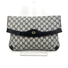 Vintage Gucci Clutch Bag Envelope Navy PVC Authentic