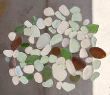 One Pound beautiful genuine SEA GLASS multiple colors incl purple THE REAL DEAL