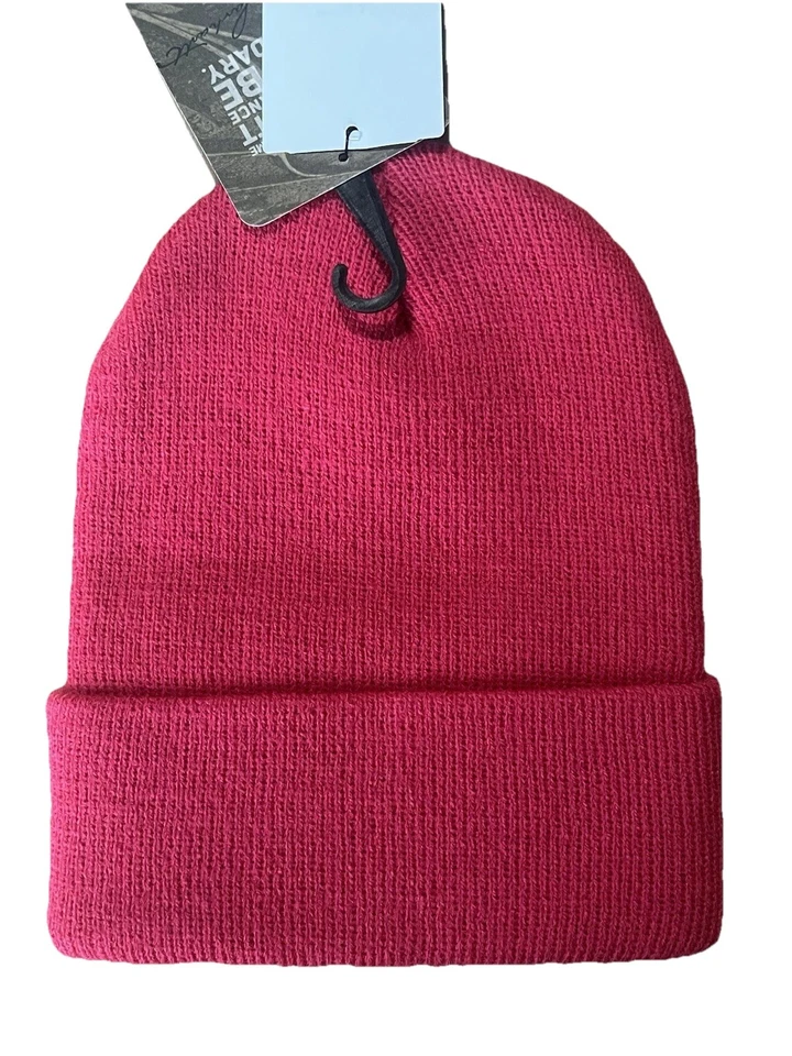 CARHARTT Gorro Rosa Frambuesa | Gorra Tejida Niño Pequeño | 100% Auténtico NUEVO Foto 2 de 2