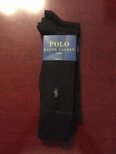 NEW Polo Ralph Lauren Men's Dress Socks 3 Pair size 10-13 BLACK