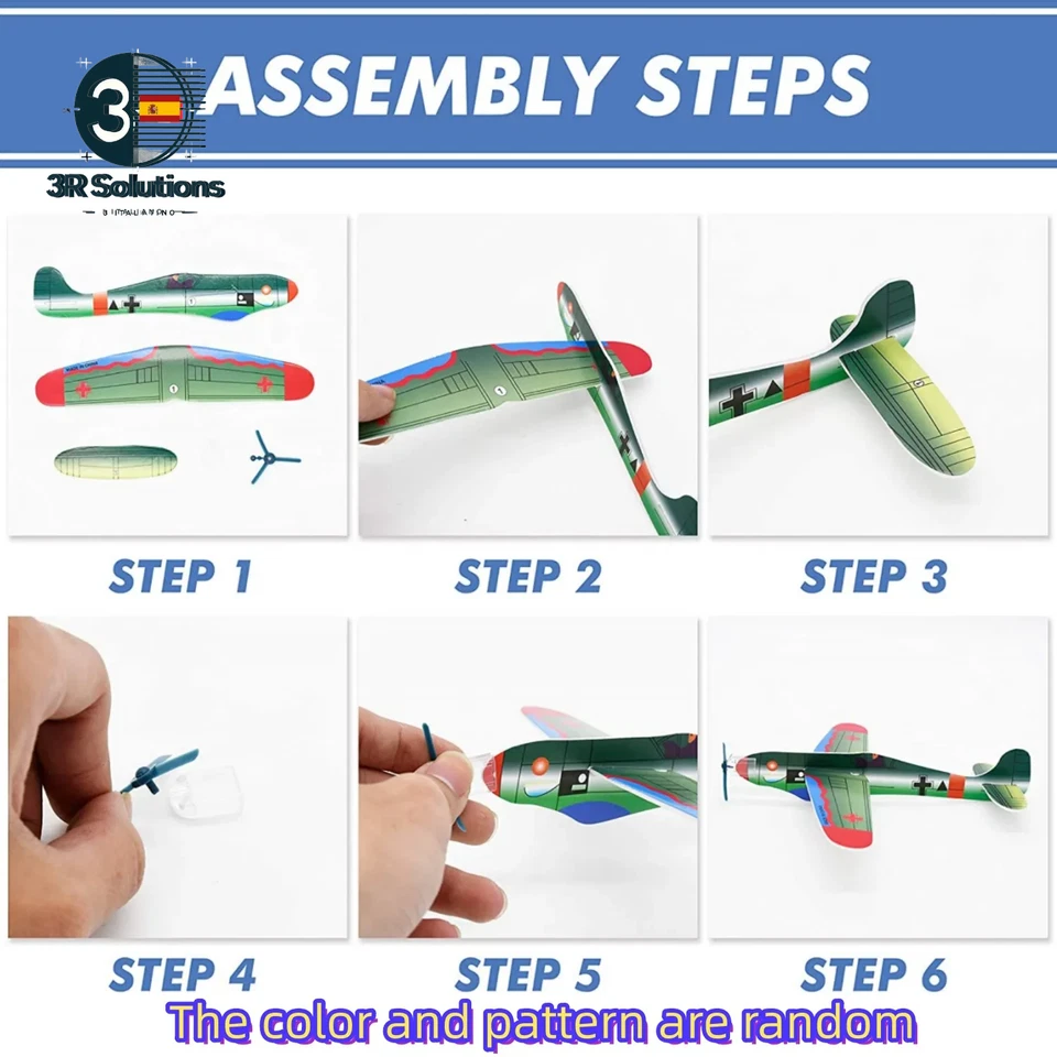 24 Aviones WWII Planeadores 8 Pulgadas Juguete Educativo Niños Retro - Imagen 3 de 4