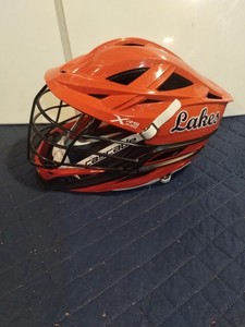 USED Cascade XRS Lacrosse Helmet Orange/White Official PLL Helmet Xtra Comfort 