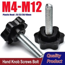 Carbon Steel Hand Knob Screws Bolt Plastic Star Shape Head Thread Clamping Thumb