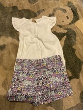 Janie and Jack Girls Blue Ditsy Floral Shorts NWOT And Top Size 5