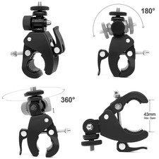 Universal 360  Rotating Bike Handlebar Mount 1/4 Screw Tripod Bracket For GoPro