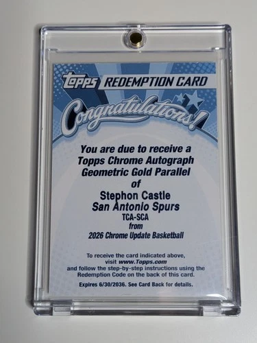 Stephon Castle 2025-26 Topps Chrome Update Gold Geometric Auto /50 Redemption
