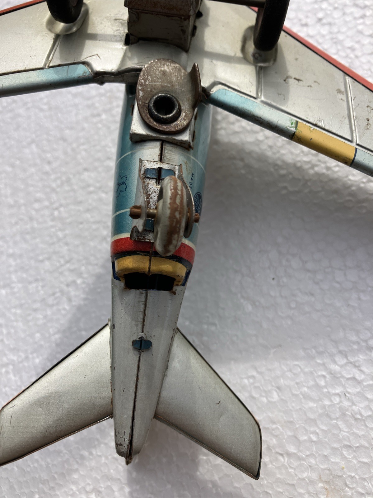 Vintage Japan Y" DEMON MCDONNELL U.S. NAVY 25017 TIN TOY FRICTION PLANE Litho