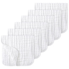 Muslin Burp Cloths Baby Girl 6 Pack - 20" X 10" - Ultra Soft Absorbent, 6-Laye