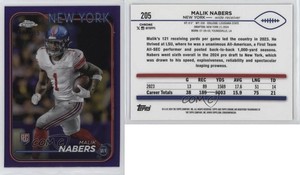 2024 Topps Chrome Rookies Purple Refractor /275 Malik Nabers #205 Rookie RC