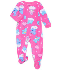Care Bears Pajamas Union Suit One Piece 2T 3T 4T 5T 5 Toddler Girls Footed PInk