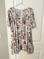 Altar'd State Peasant Dress Cream Babydoll Mini Boho Flowy Floral Festival