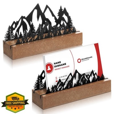 CroBlissful Business Card Holders WoodandMetal Black