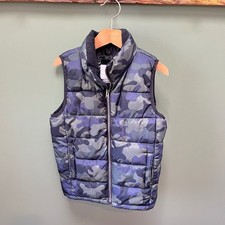 Gap Kids ColdControl Blue Camo Puffer Vest Size S 6-7 Water Resistant 704672-00