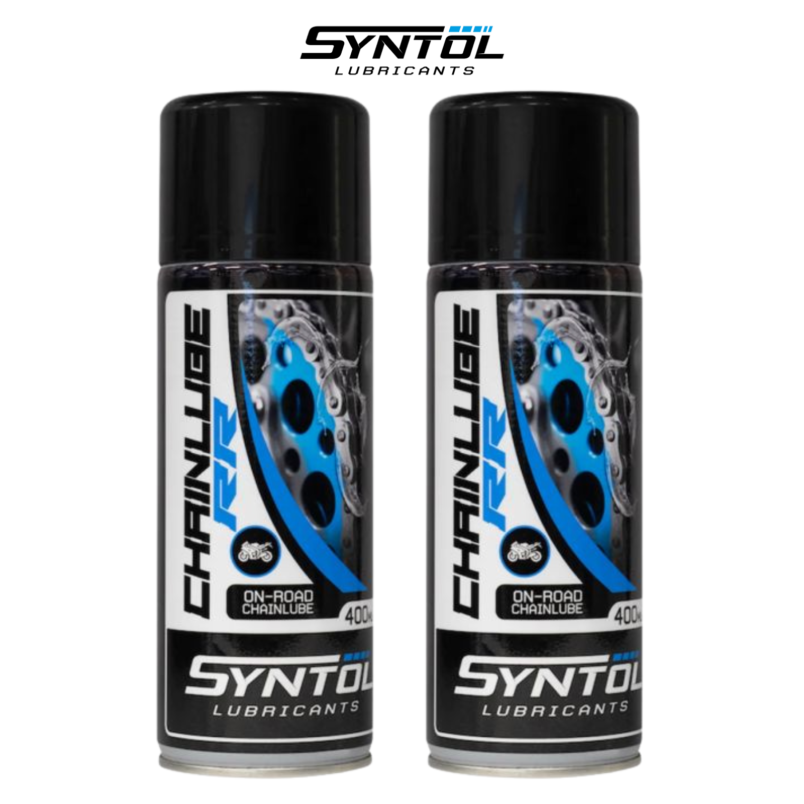 Motorcycle Chain Lube 400ml TWIN PACK Syntol RR HIGH PERFORMANCE Road/Race Use