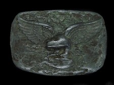TJ07165 VINTAGE 1970s **BALD EAGLE** ART COMMEMORATIVE BELT BUCKLE