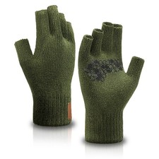 Merino Wool Fingerless Gloves Knit Fingerless Gloves for Men Women Winter Hal...
