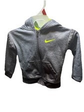 Nike Therma-Fit Hooded Hoodie Full Zip Gray Sweat Jacket Youth Sz 2T 1-2 Years 