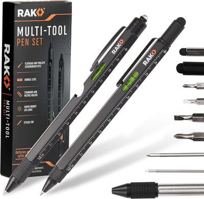Multitool Pen Gifts for Men, 2-Pack 11 in 1 Multitool Pen Set, Tech Cool Gadgets