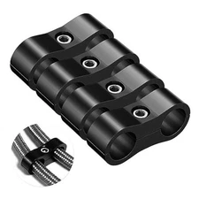 -Hose Separator Clamp - Fuel line Mounting Clamps,Aluminum Hose 6AN Black