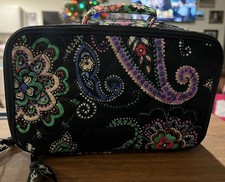 Vera Bradley Blush and Brush Make-Up Case Cosmetic Bag Zip Travel Kiev Paisley