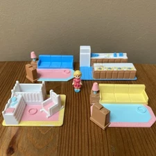 Vintage Lewis Galoob My Pretty Dollhouse Lot ~ Kitchen Living Room Nursery & Mom