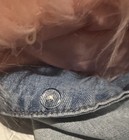 Gentle Used Youth Medium Pink Faux Fur Collar Denim Jacket by Redfox — photo 4