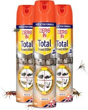 Zero In Total Indoor Insect Killer Spray 300ml X3 Pack for Flying Crawling Bugs