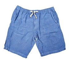 Tommy Bahama Men's Linen Blend Elastic Waist Drawstring Shorts Blue Size Large L