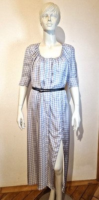 Altuzarra Kleid mit Karo-Muster in Hellblau/Creme Größe M
