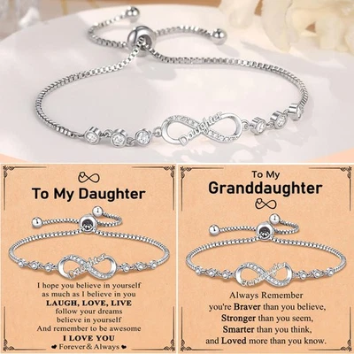To My Daughter / To My Granddaughter Christmas Gifts Infinity Bracelet Birthday