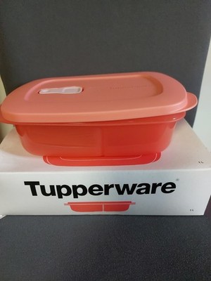 Tupperware Mikro CrystalWave Mikrowellen Behälter 1 l, 3 GETEILT, Lachs, NEU 