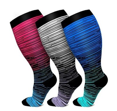1/2/3Pairs Medical Compression Socks Plus Size 20-30mmHg Women & Men Wide Calf