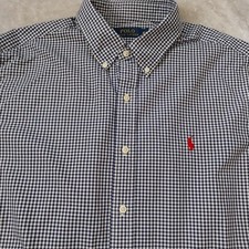 Polo Ralph Lauren Men's Gingham Check Shirt Size XL navy/white