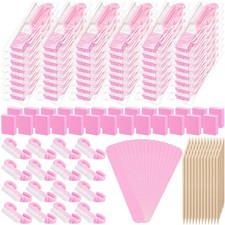 Leriton 100 Sets Disposable Professional Manicure Kit Basic 4 Pink, Pink