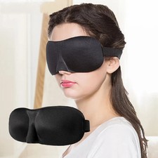 3D Contoured Sleep Eye Mask Light Blocking Blindfold for Men Women Soft Fit