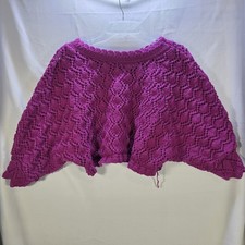 Vintage Sasson Womens Large Knit Cropped Top Purple Sweater Made In USA