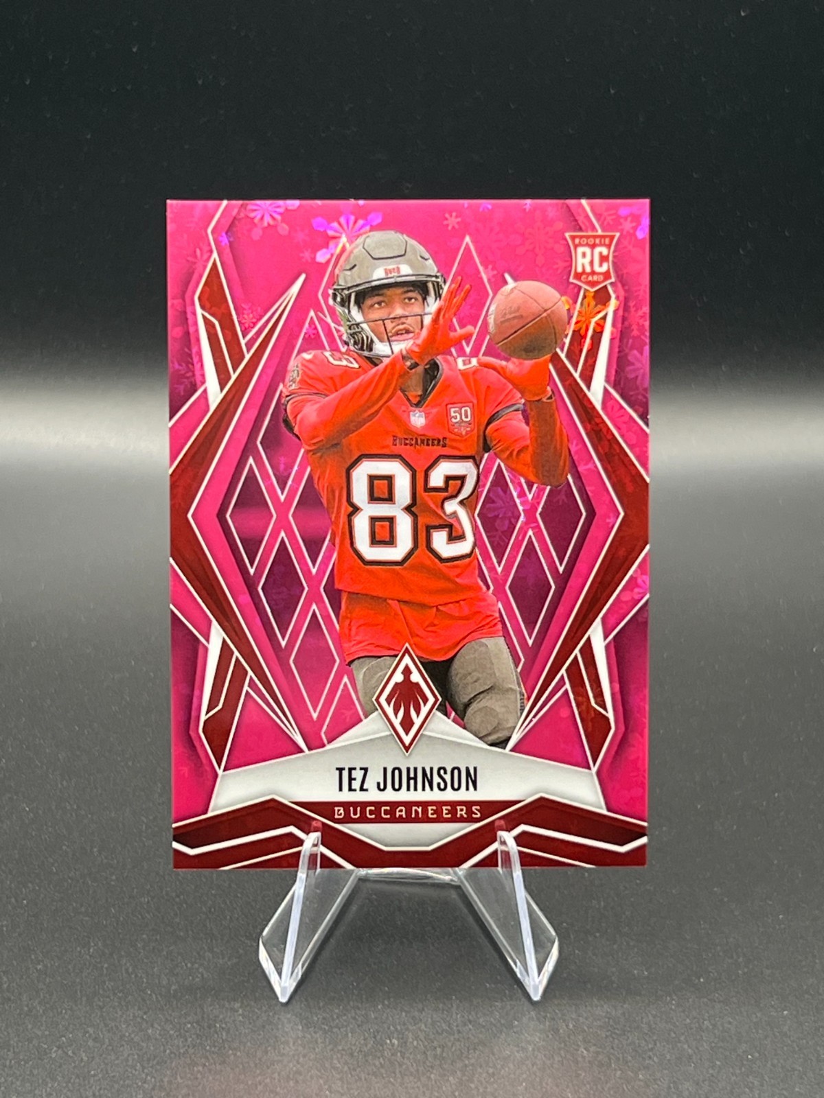 2025 Panini Phoenix - Tez Johnson #166 Pink Winter /299 Rookie (RC) - Buccaneers